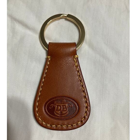 DOONEY & BOURKE BROWN LEATHER KEY CHAIN EMBOSSED LOGO - Picture 1 of 4